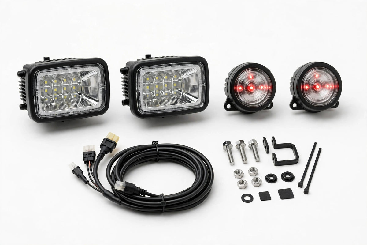 Universal Golf Cart LED Headlight & Tail Light Kit